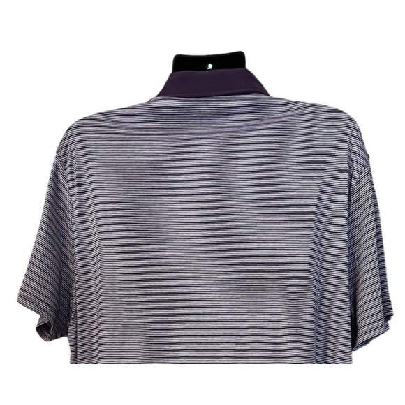 Michael Kors men's purple/white triped polo shirt size XL BUtton neck - Picture 4 of 8